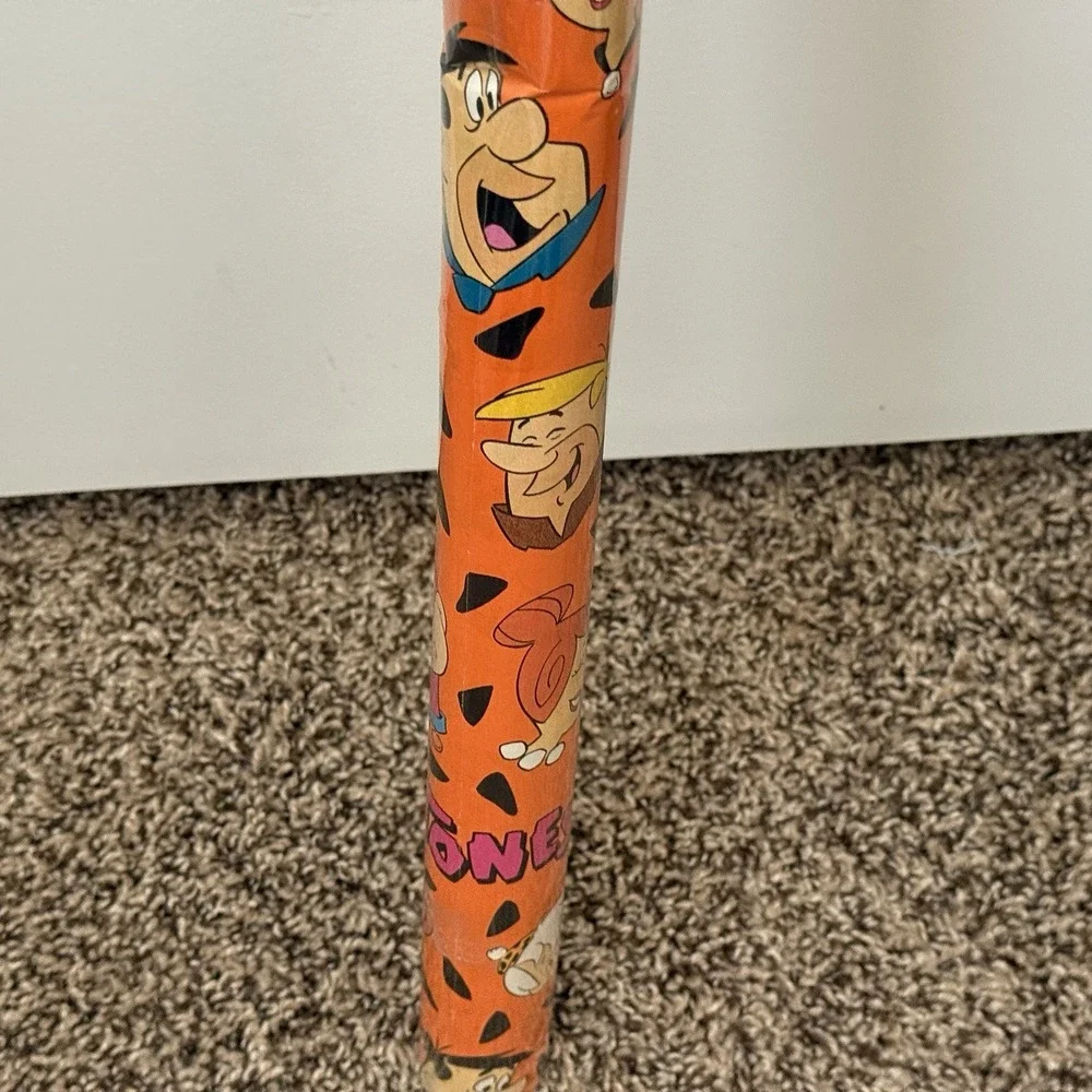 Vintage 1994 FLINTSTONES GIFT WRAP Wrapping Paper 10‎ Sq Ft.